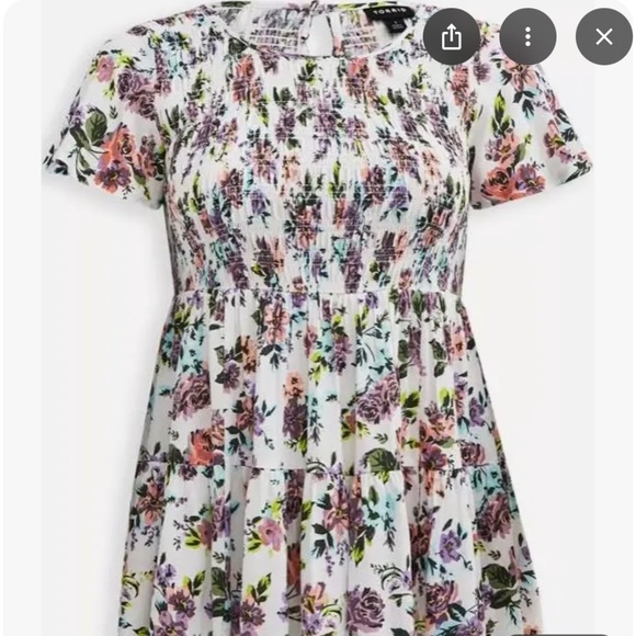 Torrid floral smocked top - Picture 1 of 4